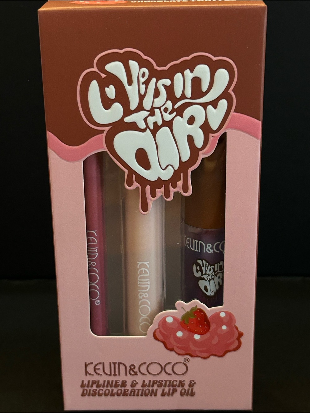 K&C Chocolate Truffle 3 -Lipstick 💄Trio Gift Set - Pink, Cream & Brown